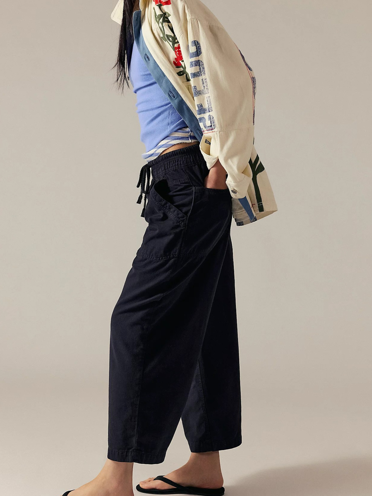 Drawstring Jeans for Women - Comfortable Cotton Weekender Style - Casual Fit for Everyday Wear