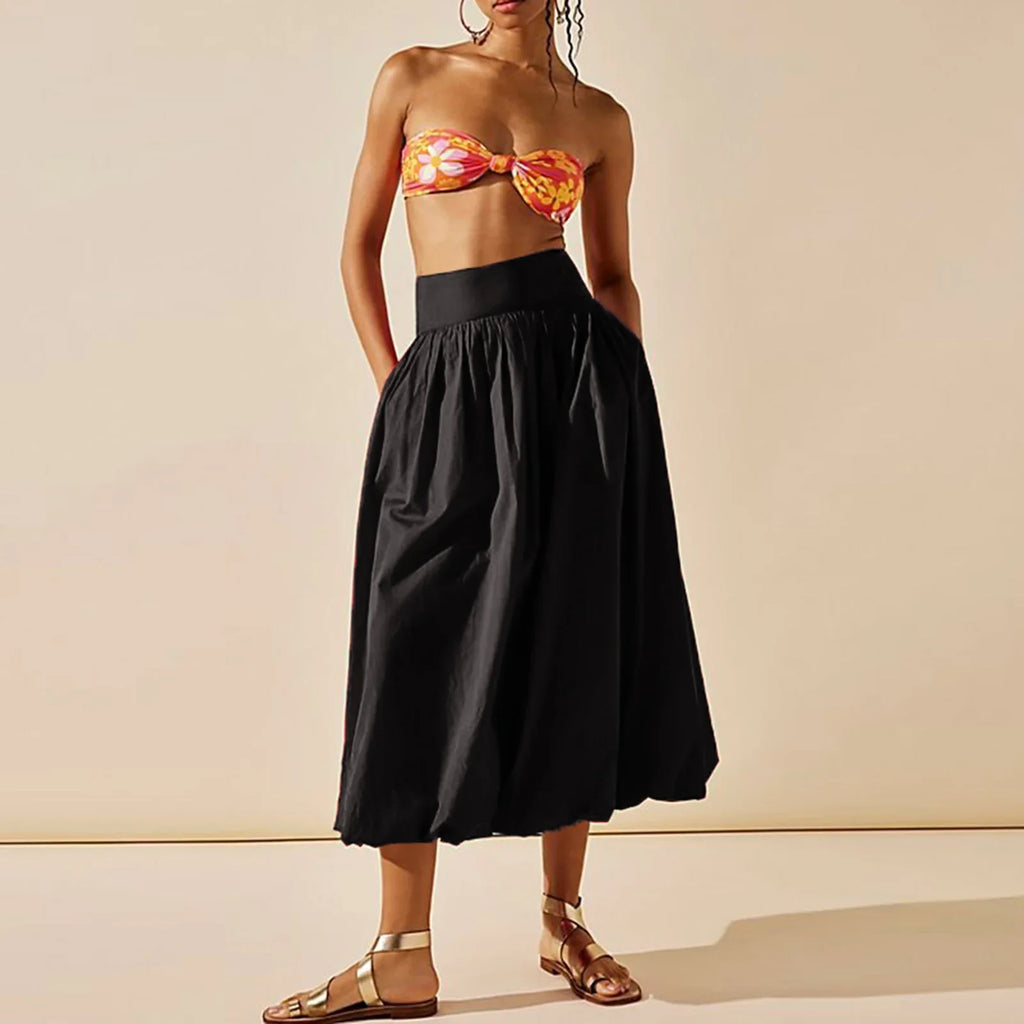 Flare Skirt for Women - Lightweight Cotton Blend - Casual A-Line Design - Perfect for Everyday Wear