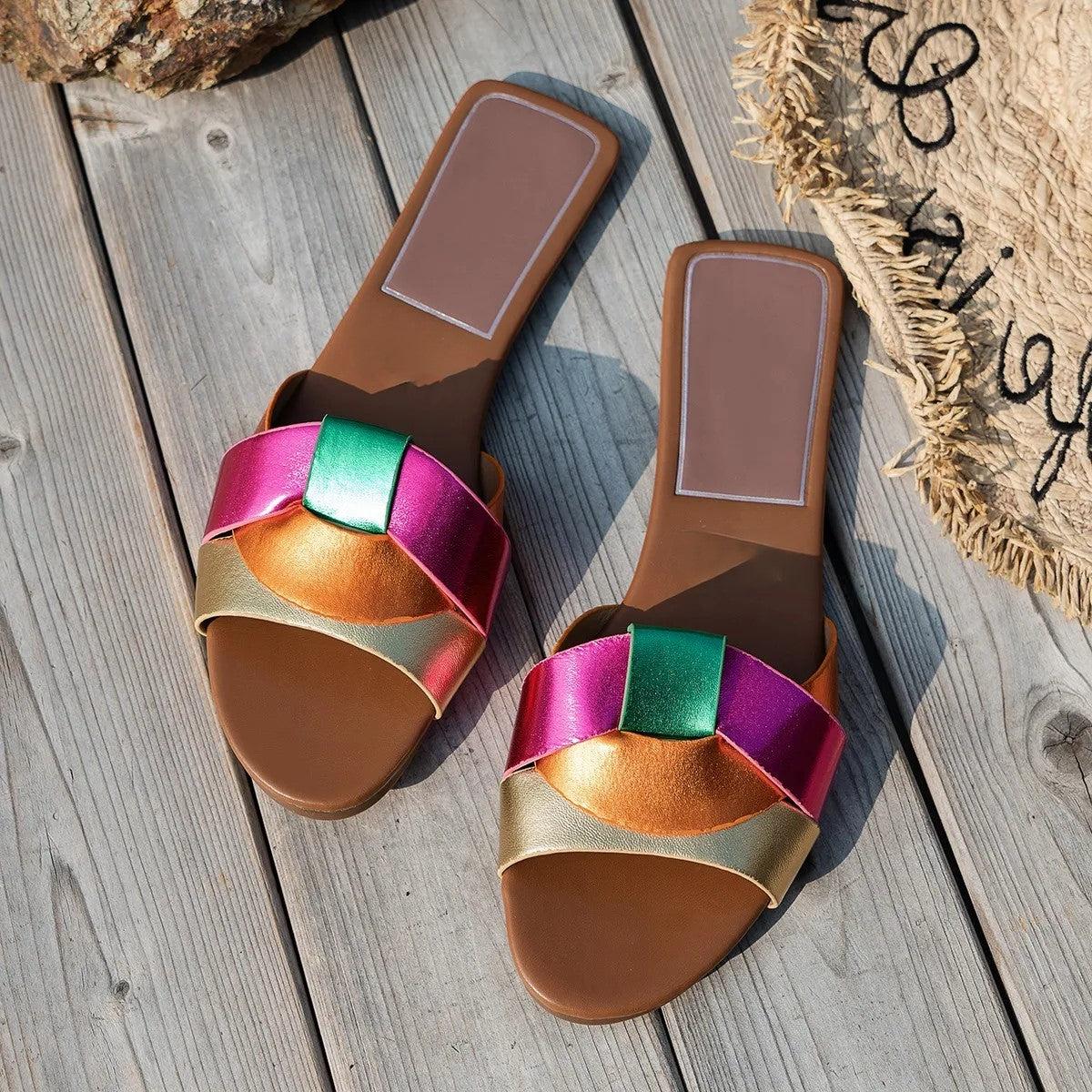 Flat Buckle Sandals for Women - Comfortable Casual Footwear - Versatile Summer Style - Available in Multiple Colors
