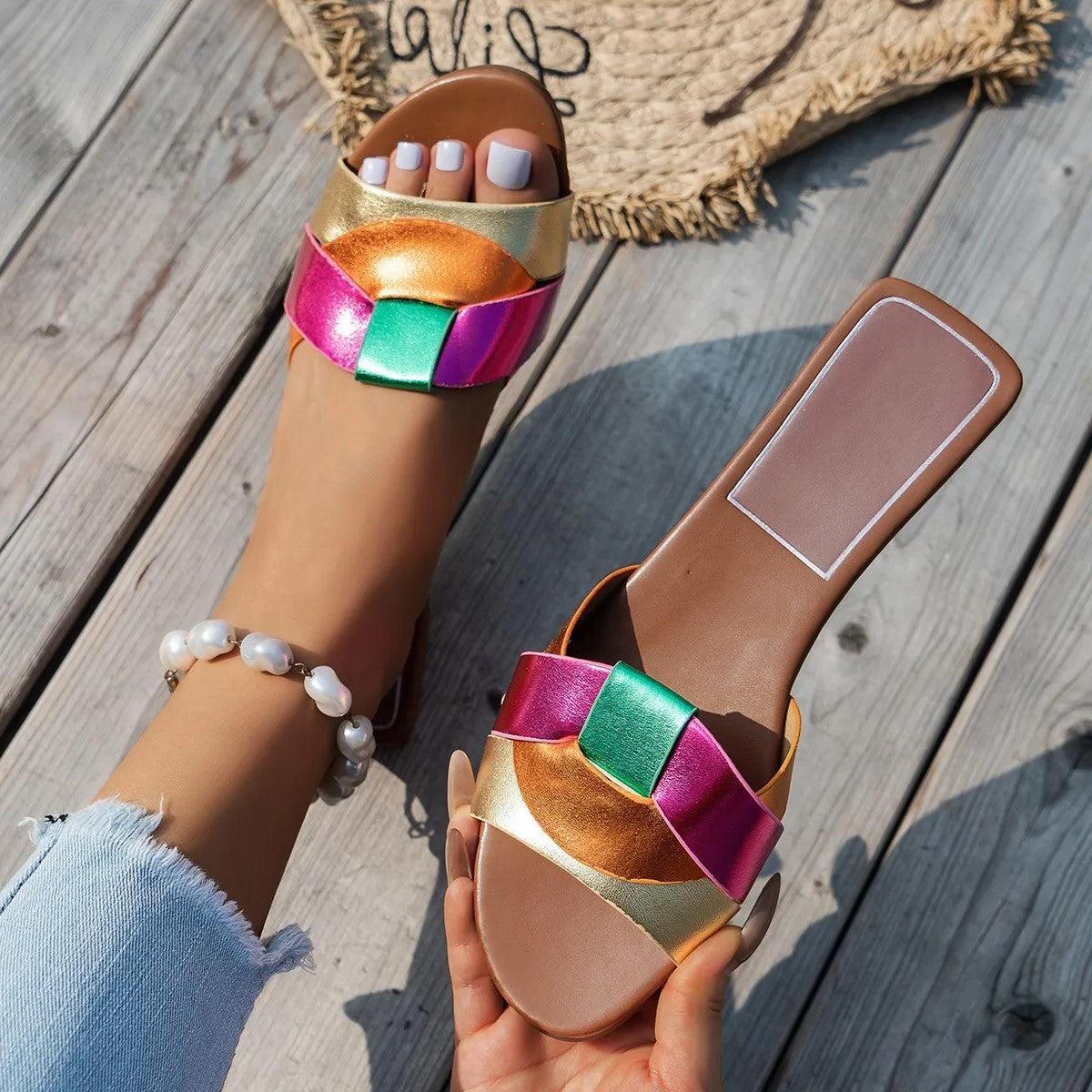 Flat Buckle Sandals for Women - Comfortable Casual Footwear - Versatile Summer Style - Available in Multiple Colors