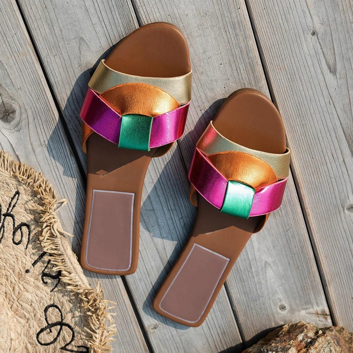 Flat Buckle Sandals for Women - Comfortable Casual Footwear - Versatile Summer Style - Available in Multiple Colors