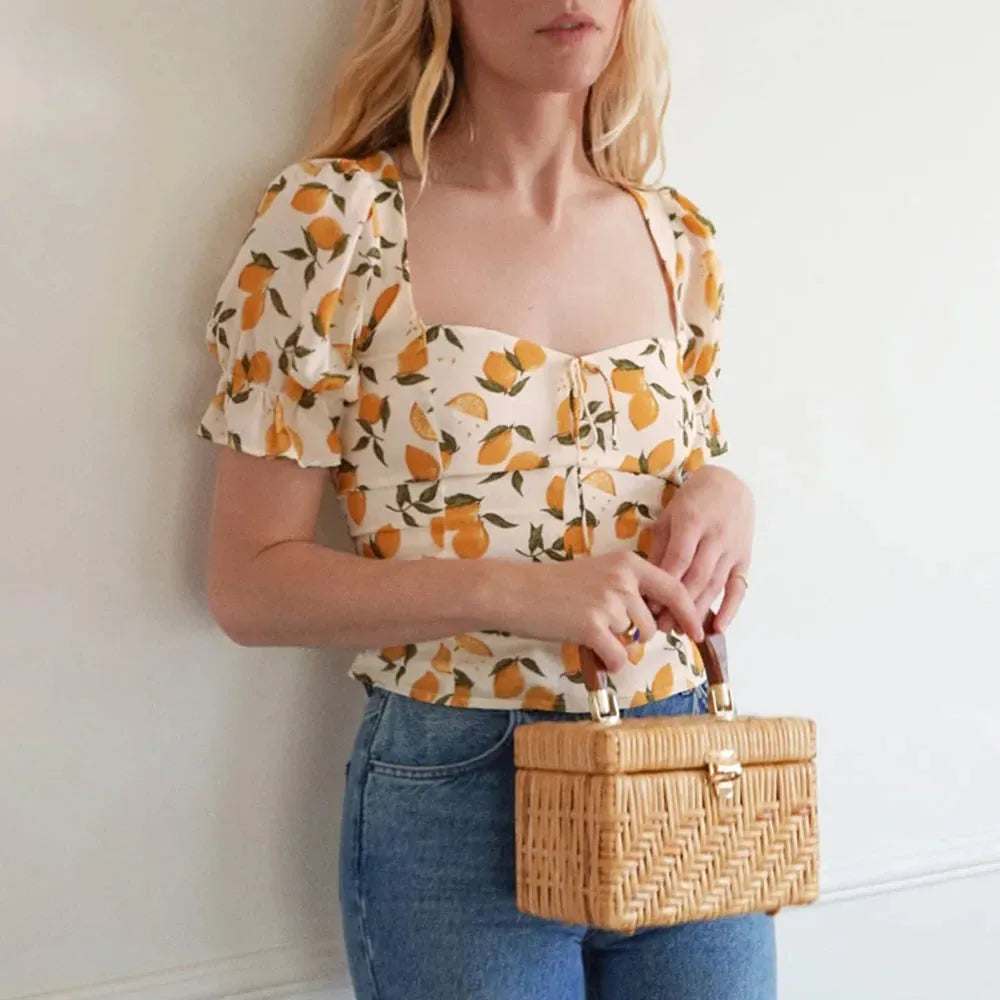 Floral Print Lightweight Blouse for Women - Short Sleeve Casual Top in Soft Fabric