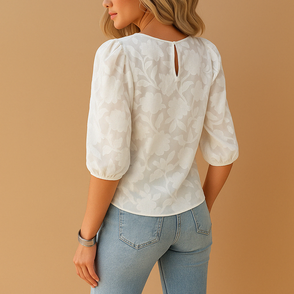 Floral Print Women's Top - Flattering Fit, Lightweight Fabric, Casual Wear