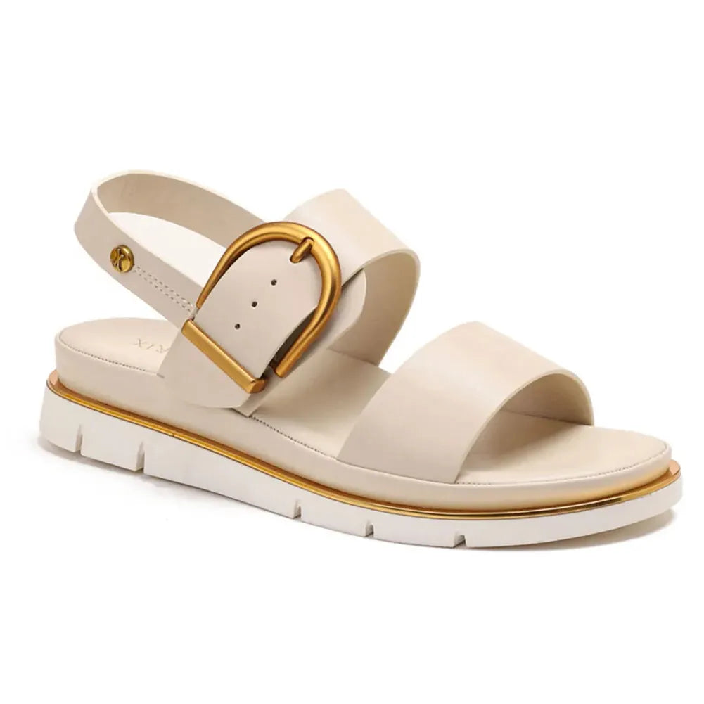 Gold-Buckle Strap Sandals for Women - Stylish Casual Footwear for Summer - Comfortable and Versatile Design