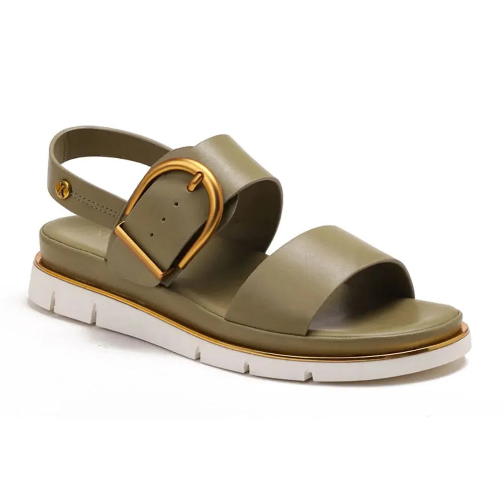 Gold-Buckle Strap Sandals for Women - Stylish Casual Footwear for Summer - Comfortable and Versatile Design