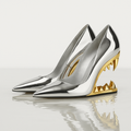 High-Heel Stiletto Pumps with Panther Teeth Design for Formal and Evening Wear