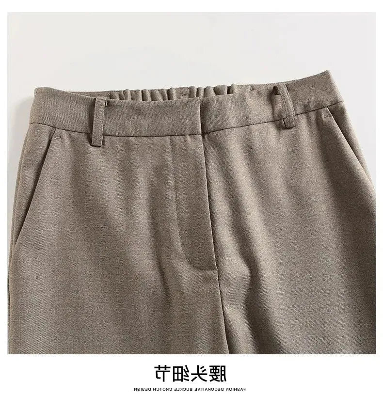 High-Waist Trousers in Soft Fabric - Chic Casual Pants for Everyday Wear - Available in Multiple Sizes