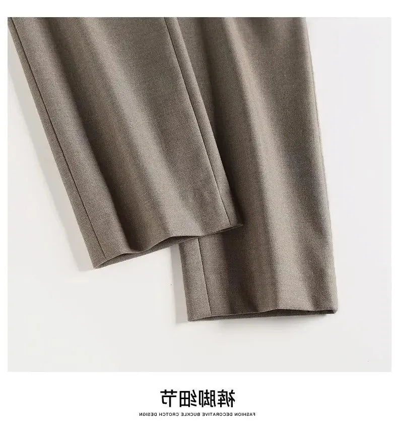 High-Waist Trousers in Soft Fabric - Chic Casual Pants for Everyday Wear - Available in Multiple Sizes