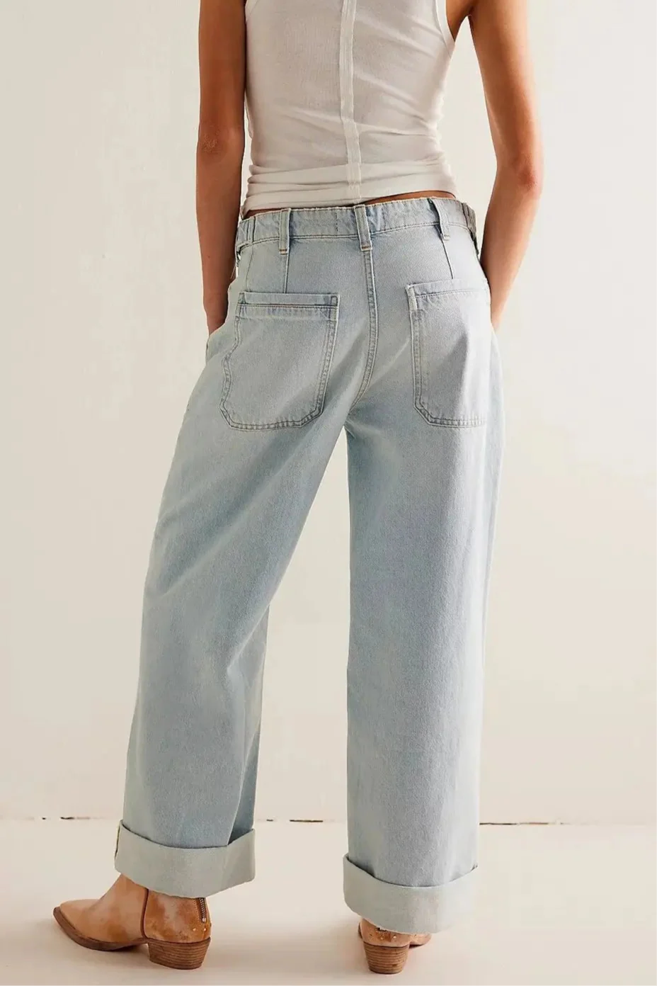 High-Waist Wide-Leg Denim Jeans for Women - Stylish Casual Fit, Versatile Everyday Wear, Available in Multiple Sizes