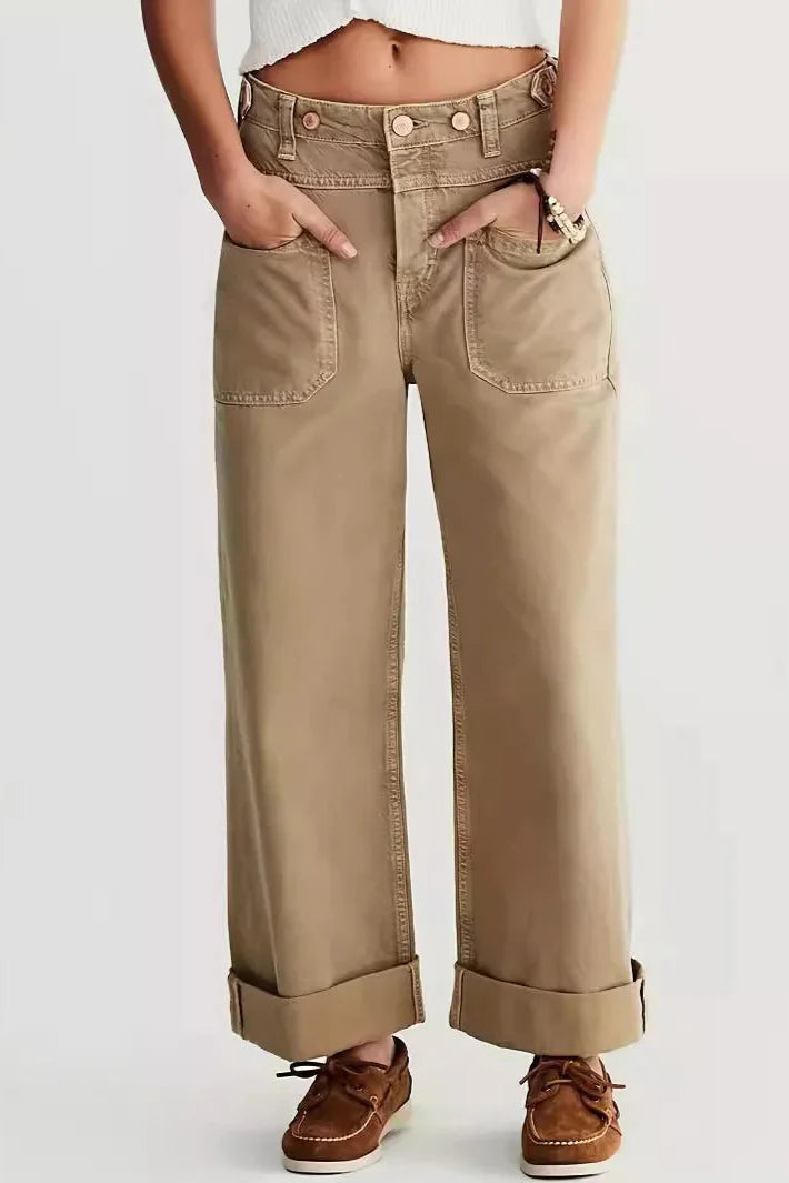 High-Waist Wide-Leg Denim Jeans for Women - Stylish Casual Fit, Versatile Everyday Wear, Available in Multiple Sizes