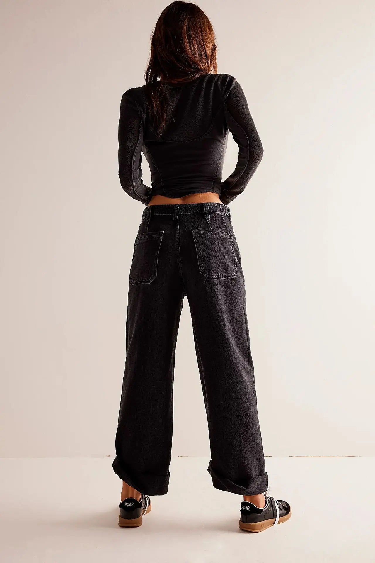 High-Waist Wide-Leg Denim Jeans for Women - Stylish Casual Fit, Versatile Everyday Wear, Available in Multiple Sizes