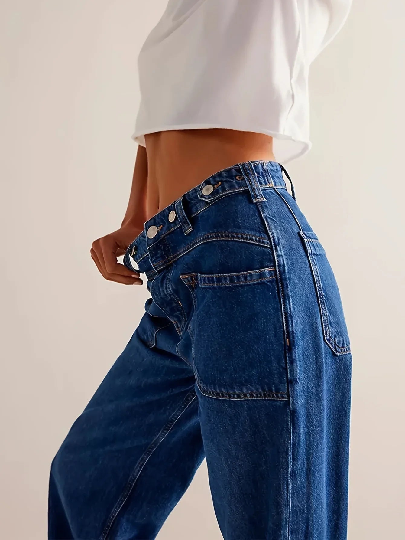 High-Waist Wide-Leg Denim Jeans for Women - Stylish Casual Fit, Versatile Everyday Wear, Available in Multiple Sizes
