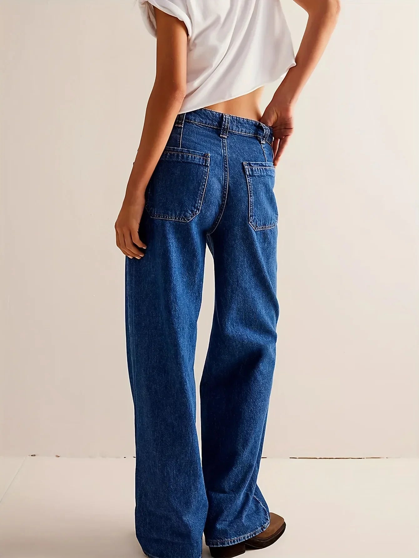 High-Waist Wide-Leg Denim Jeans for Women - Stylish Casual Fit, Versatile Everyday Wear, Available in Multiple Sizes