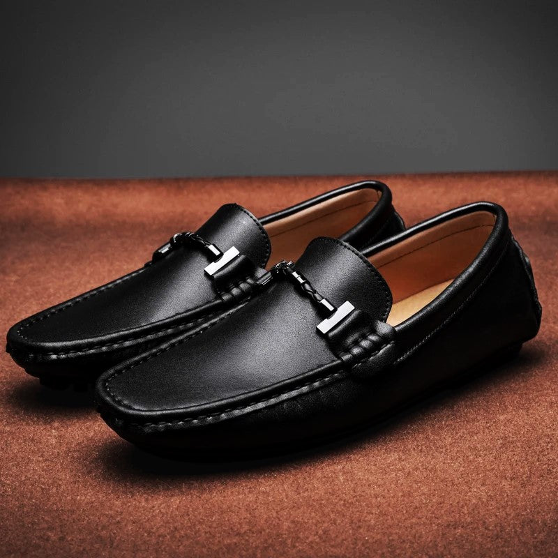 Italian Leather Driving Shoes for Men - Casual Slip-On Style, Comfortable Footwear for Everyday Use