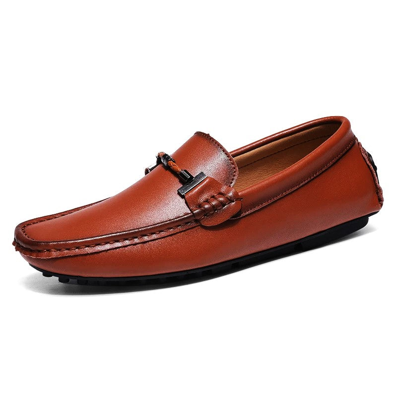 Italian Leather Driving Shoes for Men - Casual Slip-On Style, Comfortable Footwear for Everyday Use