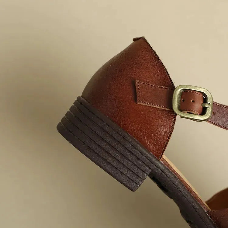 Italian Leather Flat Sandals for Women - Comfortable Summer Footwear with Adjustable Straps