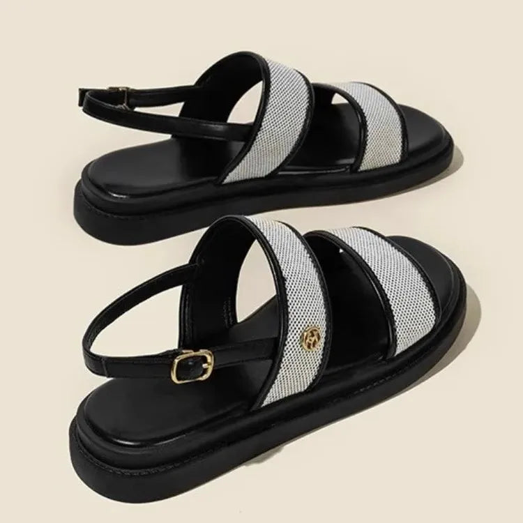 Italian Woven Strap Sandals for Women - Comfortable Casual Footwear for Summer - Versatile Everyday Style