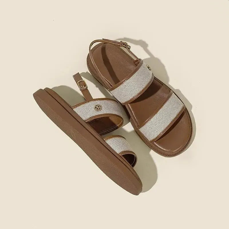 Italian Woven Strap Sandals for Women - Comfortable Casual Footwear for Summer - Versatile Everyday Style