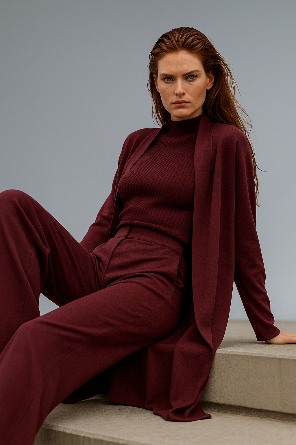 Knit Lounge Set for Women - Soft Cotton Fabric - Comfortable Casual Wear - Perfect for Relaxing or Lounging at Home