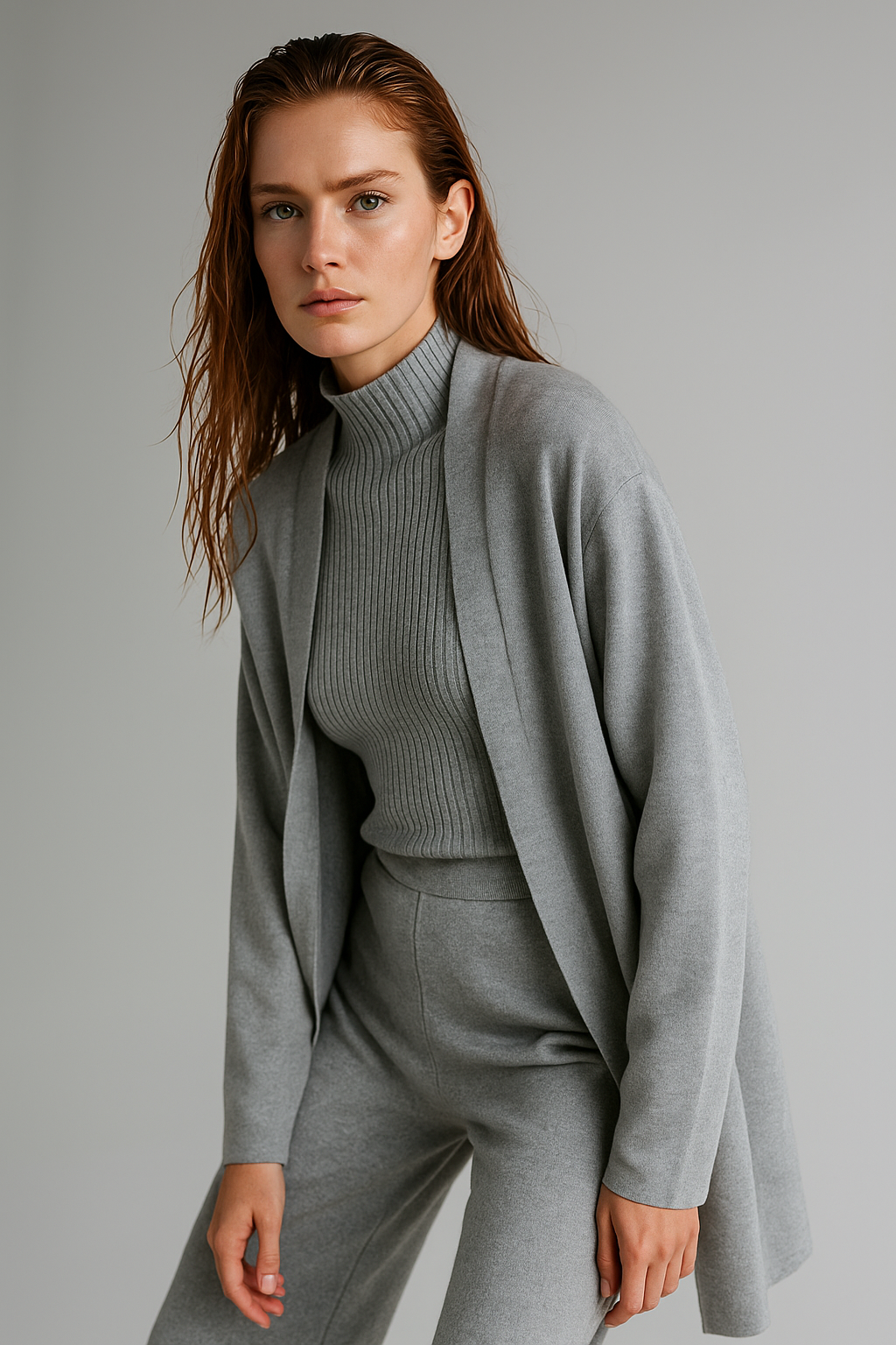 Knit Lounge Set for Women - Soft Cotton Fabric - Comfortable Casual Wear - Perfect for Relaxing or Lounging at Home