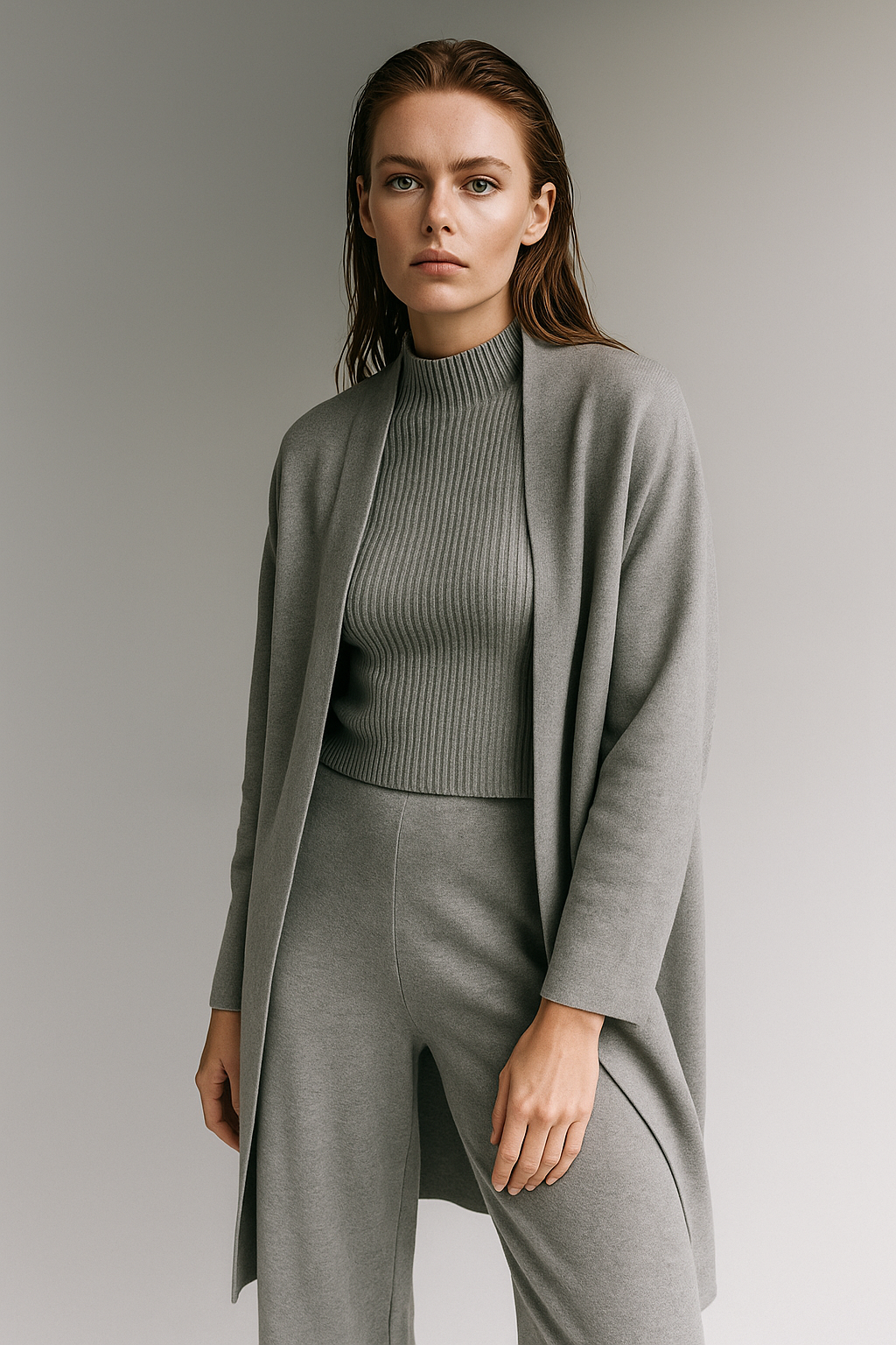 Knit Lounge Set for Women - Soft Cotton Fabric - Comfortable Casual Wear - Perfect for Relaxing or Lounging at Home