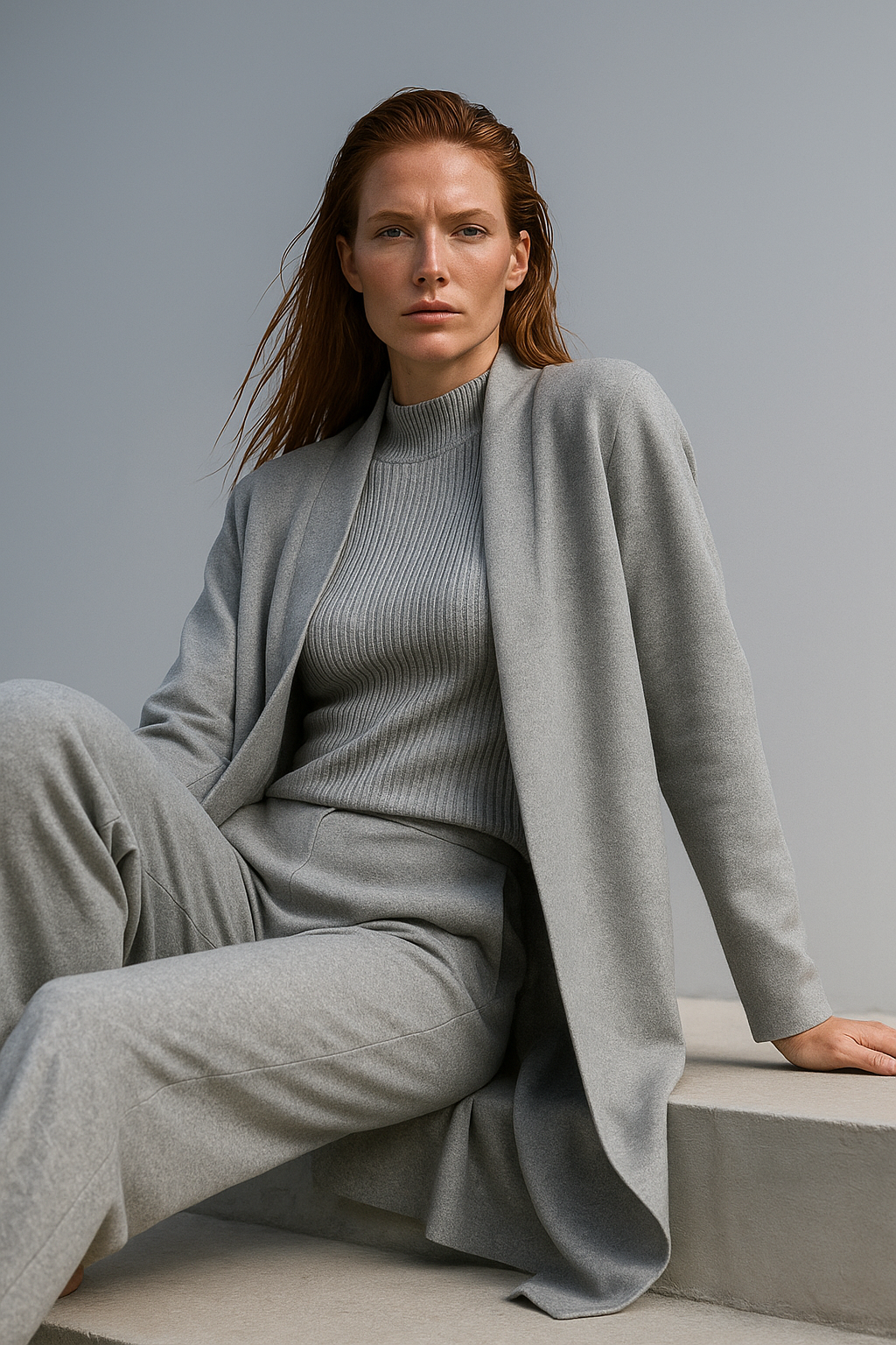 Knit Lounge Set for Women - Soft Cotton Fabric - Comfortable Casual Wear - Perfect for Relaxing or Lounging at Home