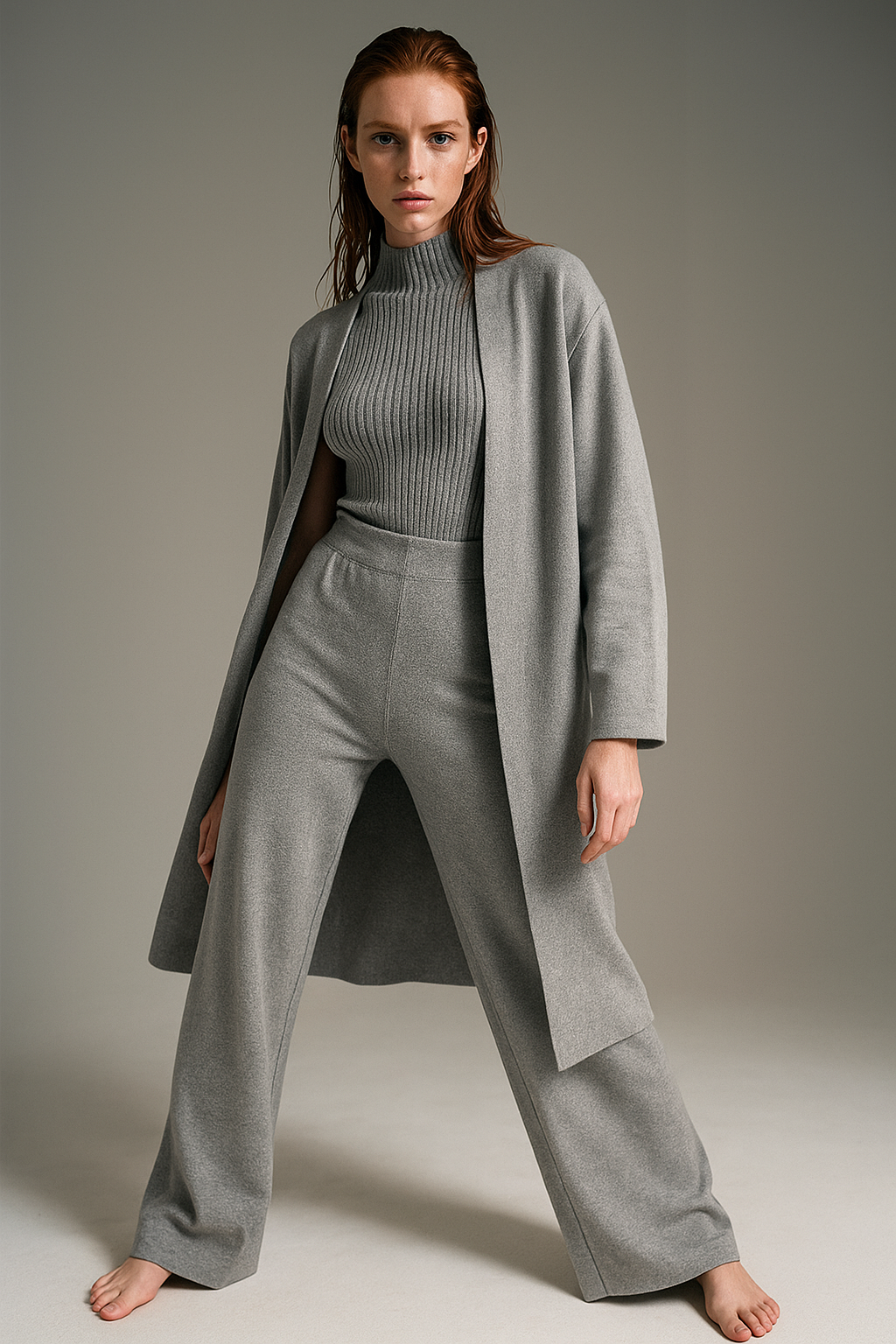 Knit Lounge Set for Women - Soft Cotton Fabric - Comfortable Casual Wear - Perfect for Relaxing or Lounging at Home