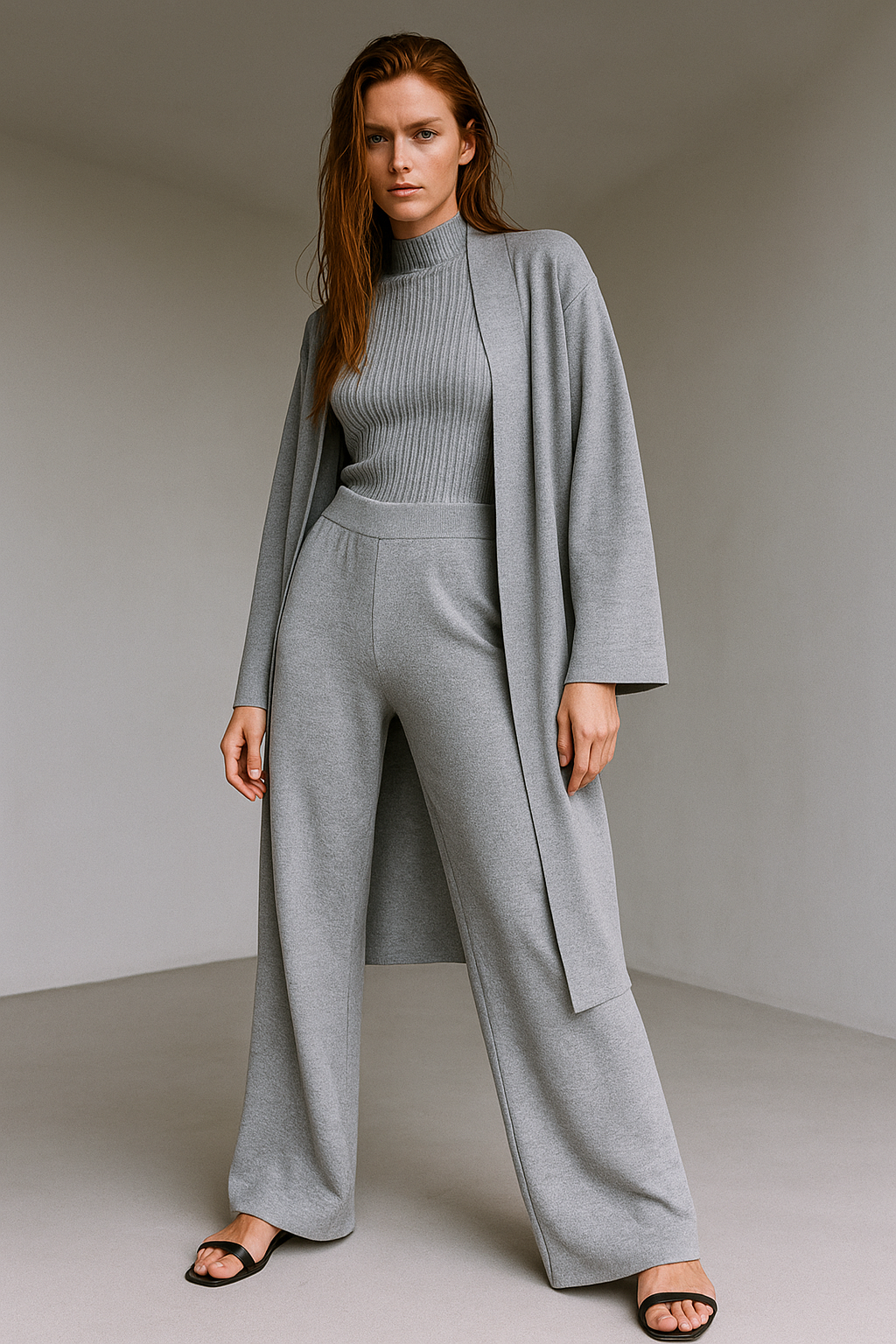 Knit Lounge Set for Women - Soft Cotton Fabric - Comfortable Casual Wear - Perfect for Relaxing or Lounging at Home