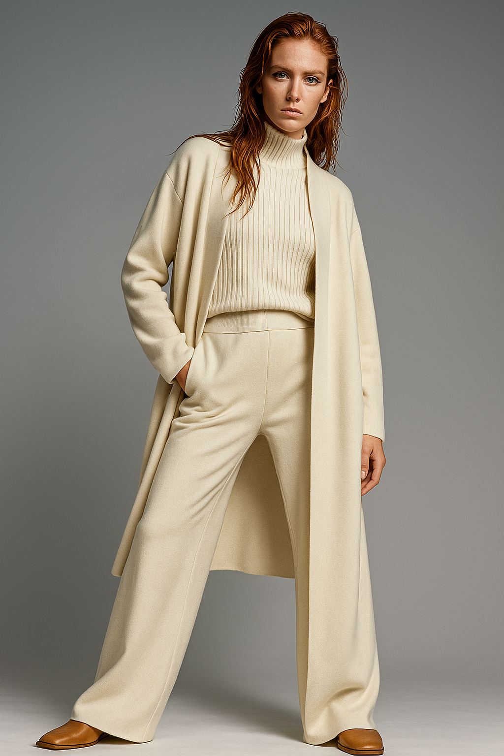 Knit Lounge Set for Women - Soft Cotton Fabric - Comfortable Casual Wear - Perfect for Relaxing or Lounging at Home