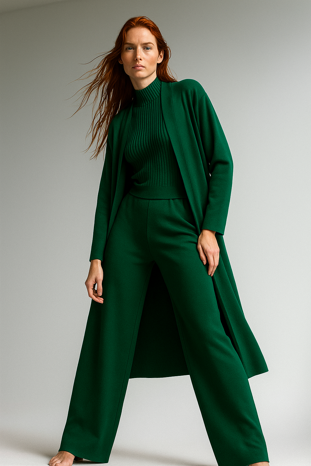 Knit Lounge Set for Women - Soft Cotton Fabric - Comfortable Casual Wear - Perfect for Relaxing or Lounging at Home