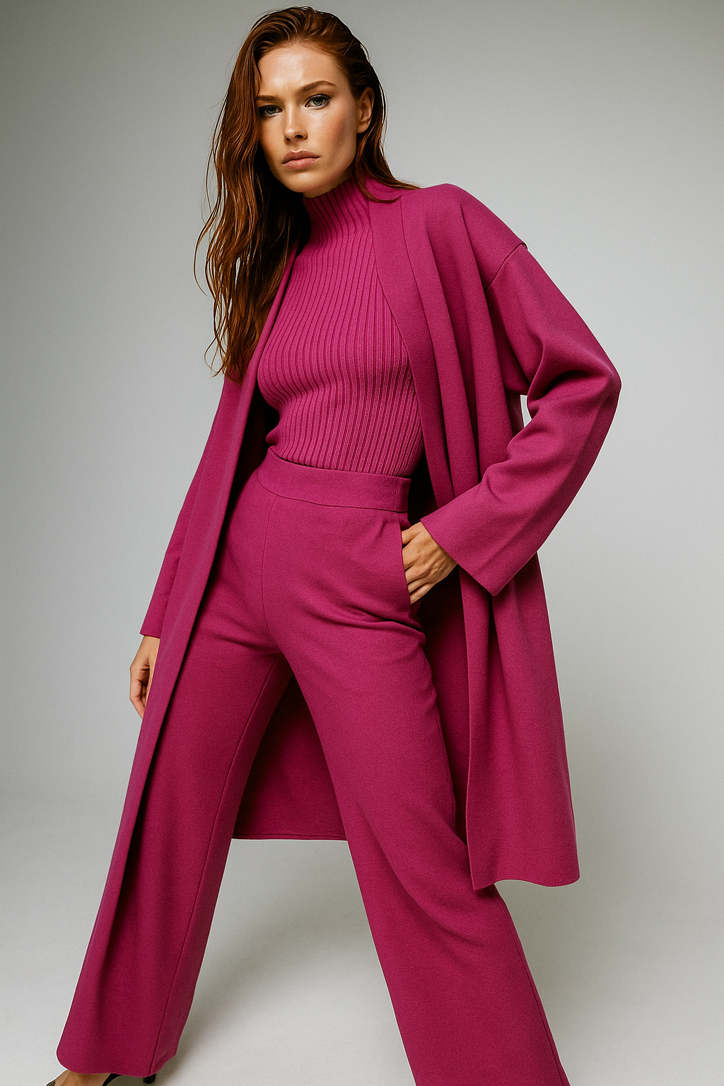 Knit Lounge Set for Women - Soft Cotton Fabric - Comfortable Casual Wear - Perfect for Relaxing or Lounging at Home