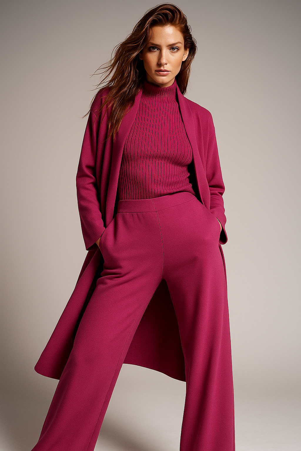 Knit Lounge Set for Women - Soft Cotton Fabric - Comfortable Casual Wear - Perfect for Relaxing or Lounging at Home