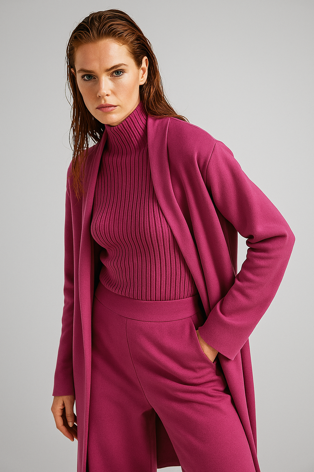 Knit Lounge Set for Women - Soft Cotton Fabric - Comfortable Casual Wear - Perfect for Relaxing or Lounging at Home