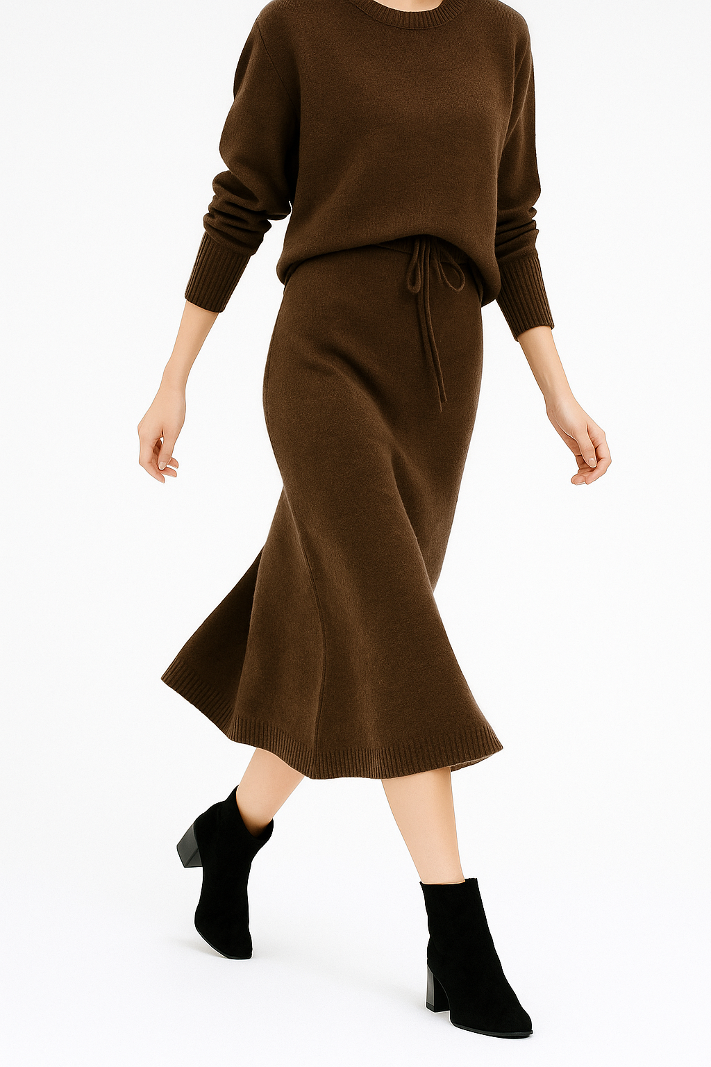 Knitted Seoul Style Set - Cozy Sweater and Pants for Casual Wear - Soft Fabric, Comfortable Fit