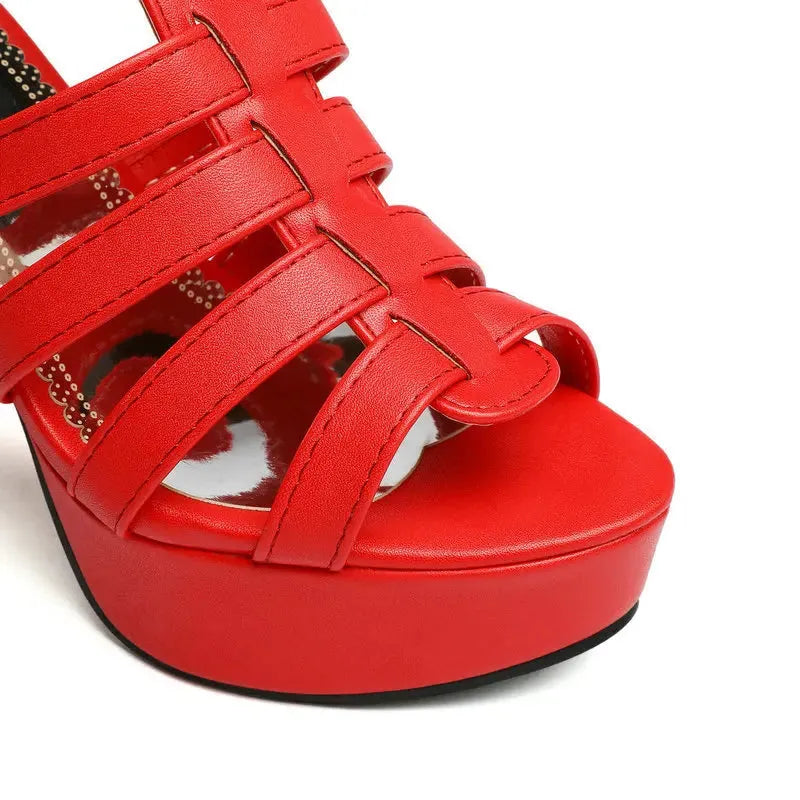 Lacey Strapped Platform Heels for Women - Elegant Lace Design - Perfect for Parties and Special Occasions