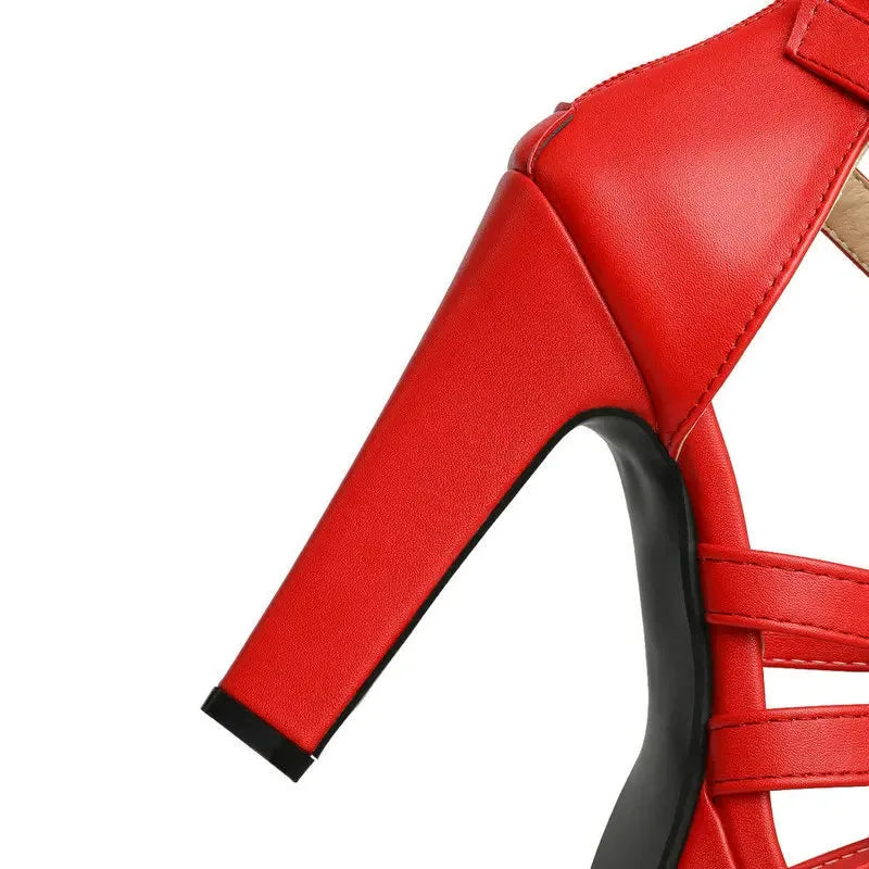 Lacey Strapped Platform Heels for Women - Elegant Lace Design - Perfect for Parties and Special Occasions