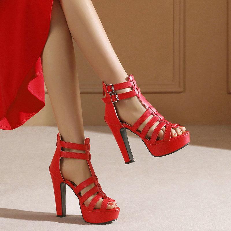 Lacey Strapped Platform Heels for Women - Elegant Lace Design - Perfect for Parties and Special Occasions