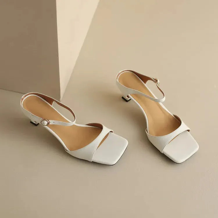 Leather Heel Mules for Women - Stylish Rosa Belle Design - Elegant Footwear for Casual and Formal Occasions