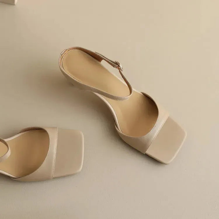 Leather Heel Mules for Women - Stylish Rosa Belle Design - Elegant Footwear for Casual and Formal Occasions