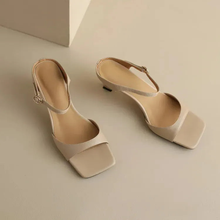 Leather Heel Mules for Women - Stylish Rosa Belle Design - Elegant Footwear for Casual and Formal Occasions