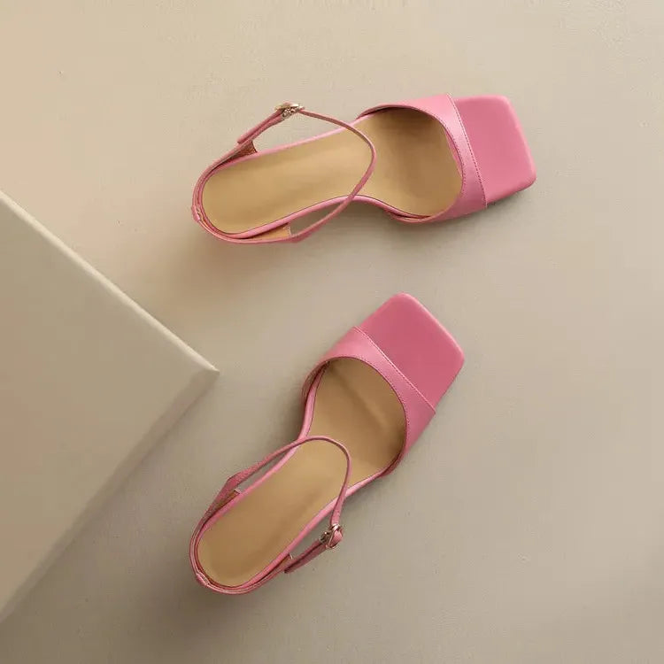 Leather Heel Mules for Women - Stylish Rosa Belle Design - Elegant Footwear for Casual and Formal Occasions