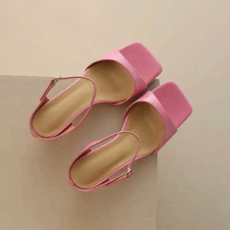 Leather Heel Mules for Women - Stylish Rosa Belle Design - Elegant Footwear for Casual and Formal Occasions