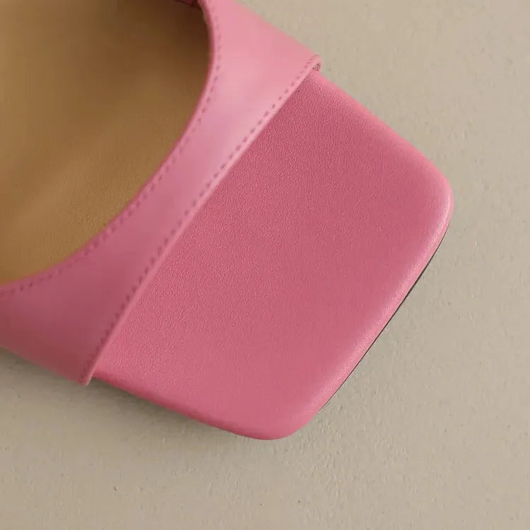 Leather Heel Mules for Women - Stylish Rosa Belle Design - Elegant Footwear for Casual and Formal Occasions