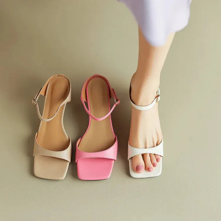 Leather Heel Mules for Women - Stylish Rosa Belle Design - Elegant Footwear for Casual and Formal Occasions