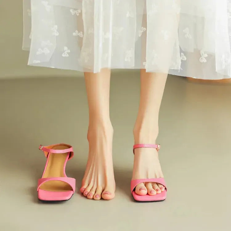 Leather Heel Mules for Women - Stylish Rosa Belle Design - Elegant Footwear for Casual and Formal Occasions