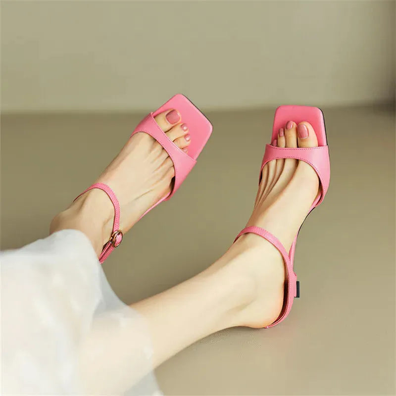 Leather Heel Mules for Women - Stylish Rosa Belle Design - Elegant Footwear for Casual and Formal Occasions