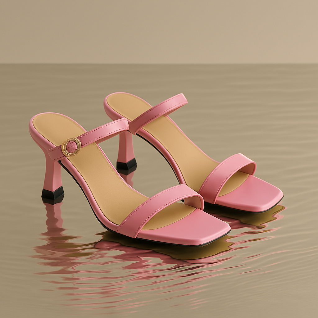 Leather Heel Mules for Women - Stylish Rosa Belle Design - Elegant Footwear for Casual and Formal Occasions