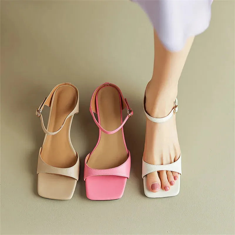 Leather Heel Mules for Women - Stylish Rosa Belle Design - Elegant Footwear for Casual and Formal Occasions