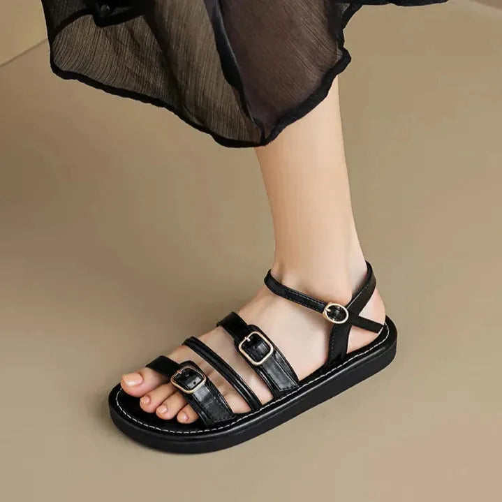 Leather Malibu Sandals for Women - Comfortable Summer Footwear with Adjustable Straps and Durable Sole