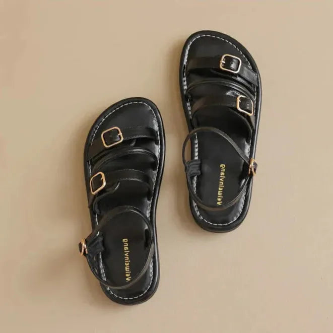 Leather Malibu Sandals for Women - Comfortable Summer Footwear with Adjustable Straps and Durable Sole